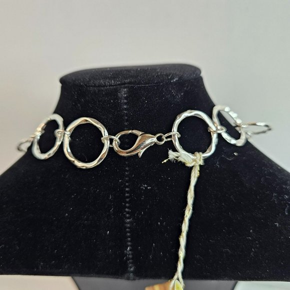 Harbor Long Silver Tone Red White Plastic Beads Necklace Dangle Earrings Set - Picture 2 of 7